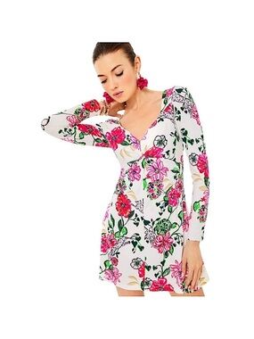 NWT Lilly Pulitzer Anne Skirted Romper in Coconut Safari Sanctuary | M